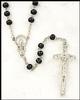 Black Wood Round Bead Rosary